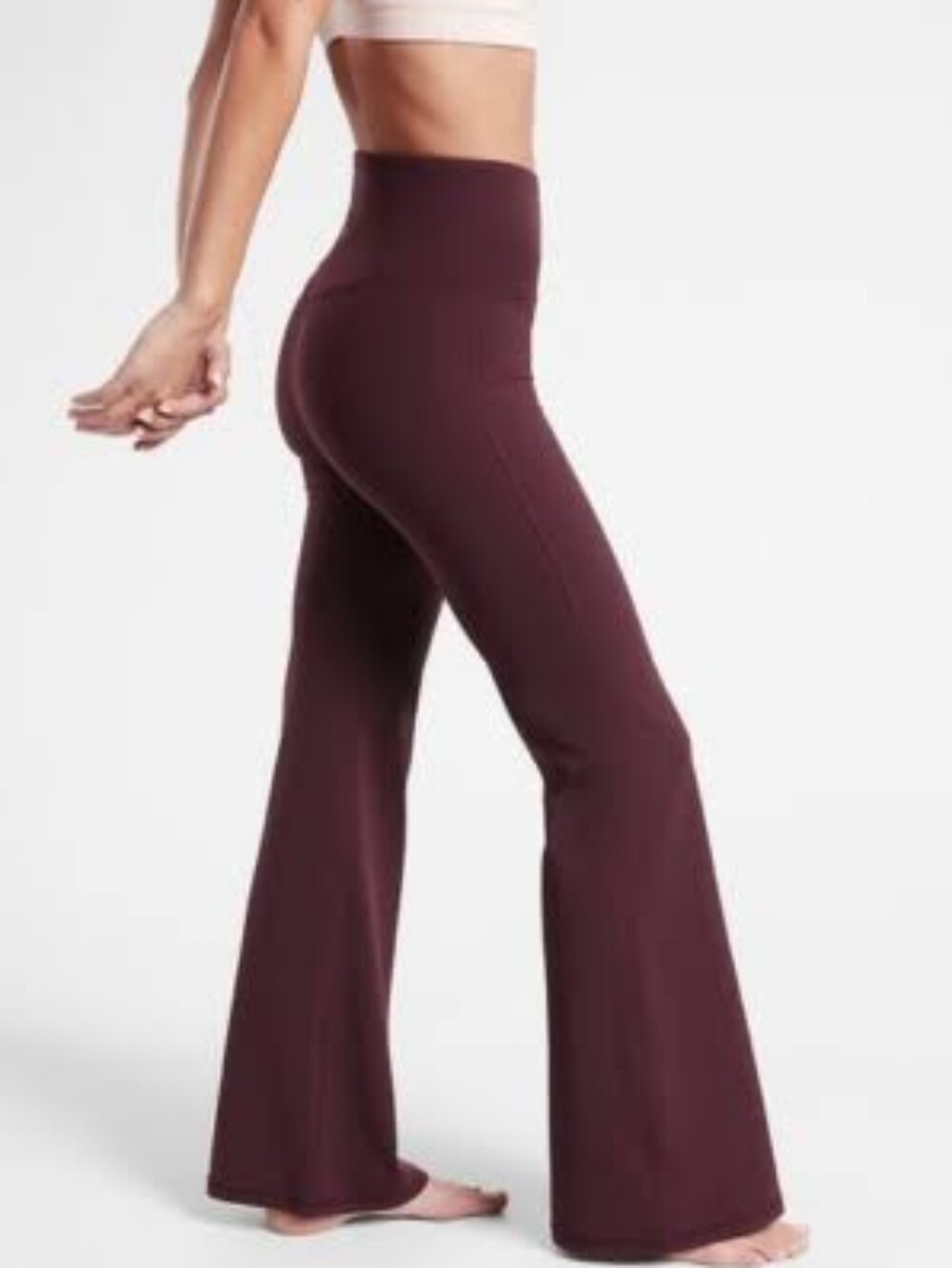Athleta Elation Ultra High Rise Flare Pant Burgundy Maroon Size Large Powervita
